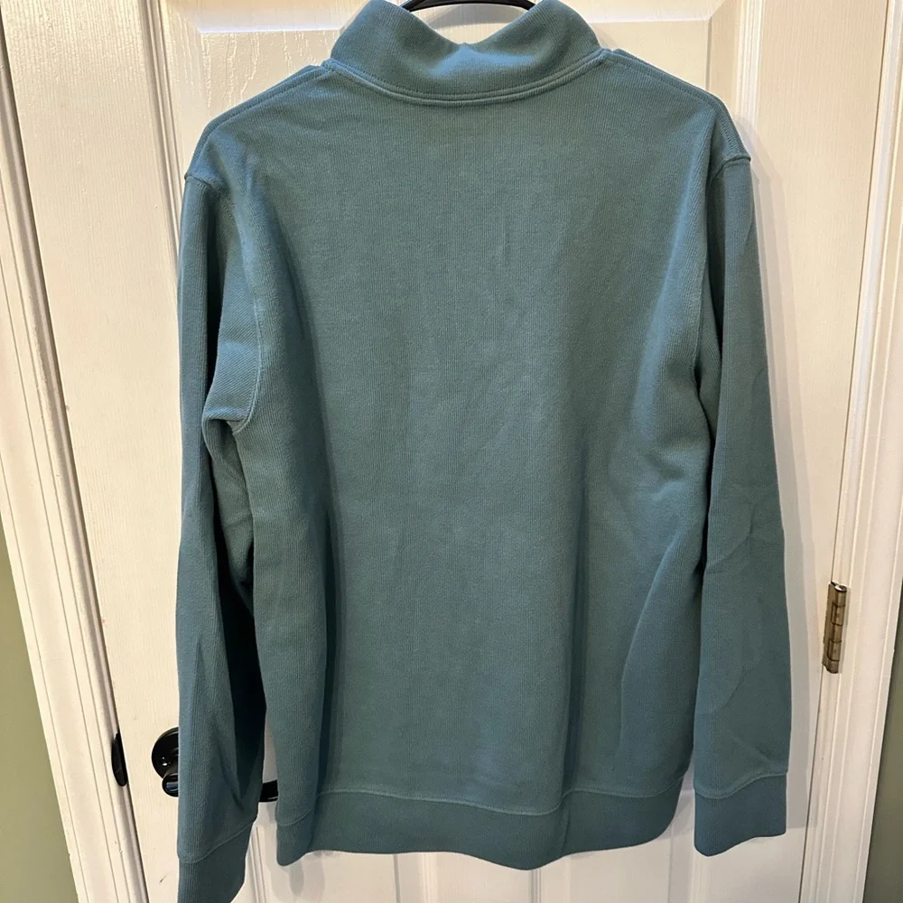 Lands' End Men's Teal Zip-Up Sweater